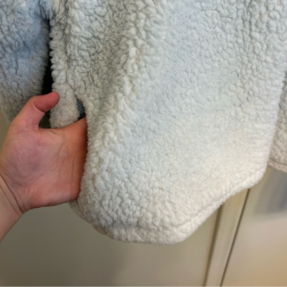 Thread & Supply Pullover Light Blue Ombre Sherpa Jacket Quarter Zip Size Small - Picture 7 of 9